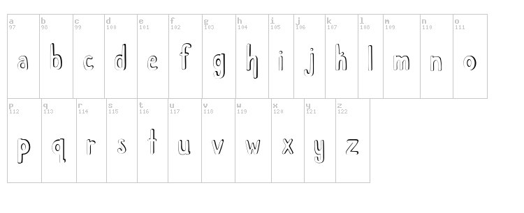 Childlike Wonder font map